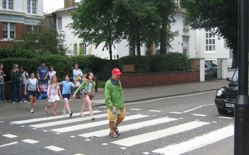 My husband Dave crossing Abbey Road 2005